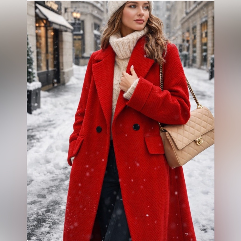 NVLT RED COAT/ NWT/ Elegant Red Women's Coat/ size P/S